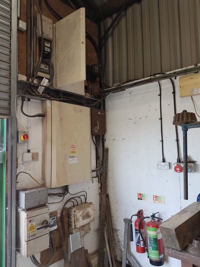 Before: Farm electric mains change, with new distribution boards and isolators