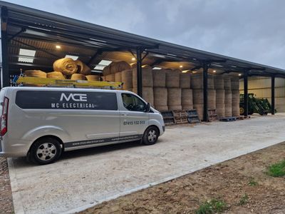 The MC Electrical van on site at a farm in East Sussex